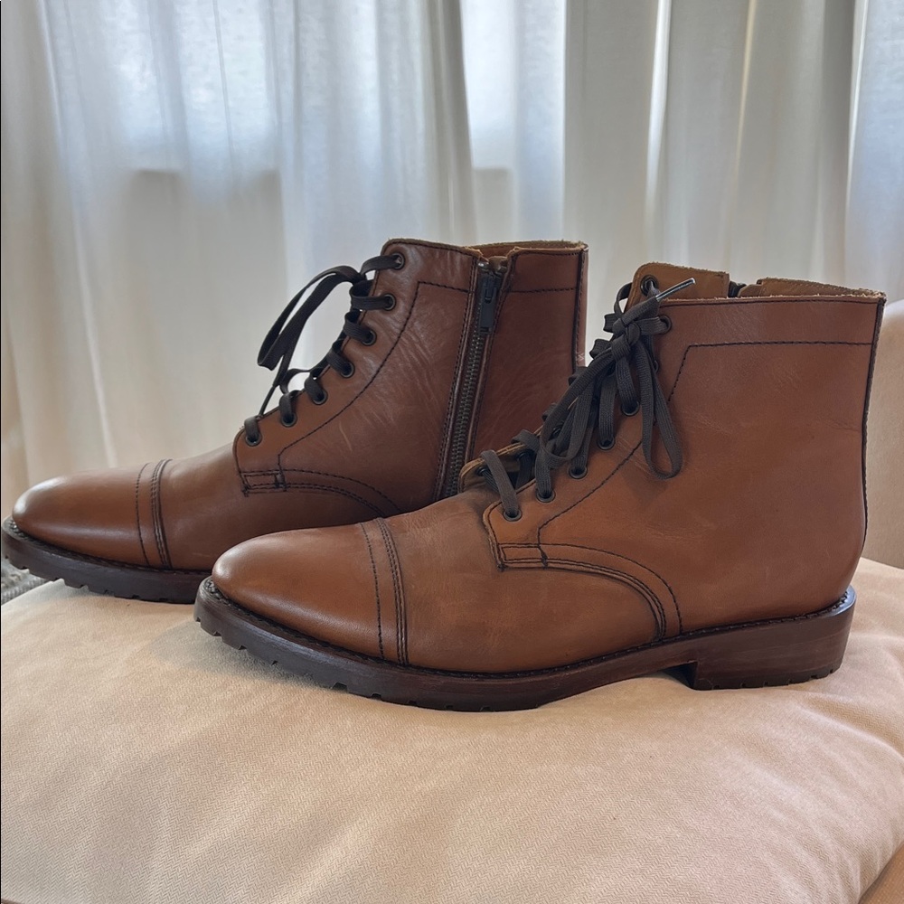 Men's Brown Leather Lace-Up Ankle Boots